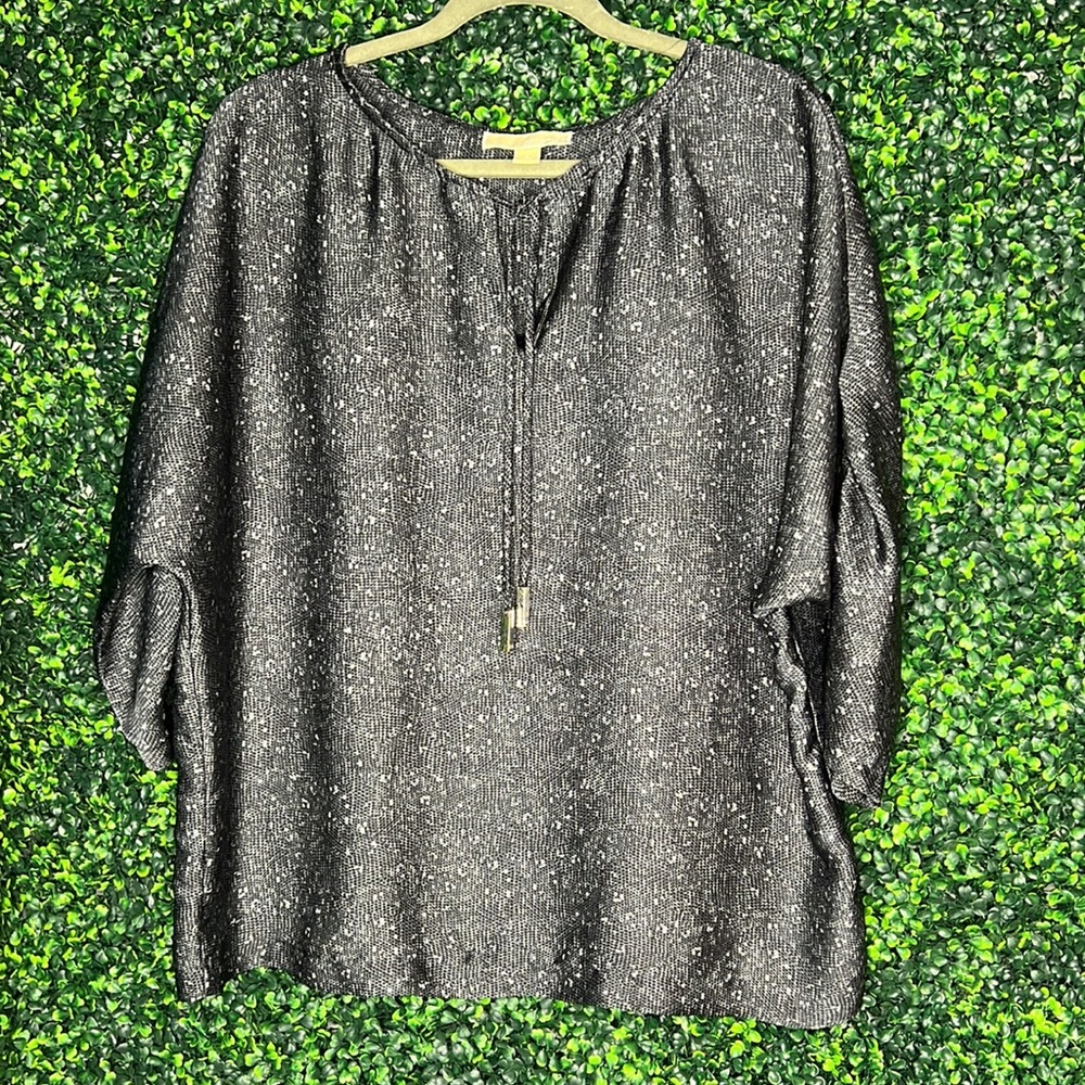 Michael Kors Snake Print Tie-Front Blouse size L